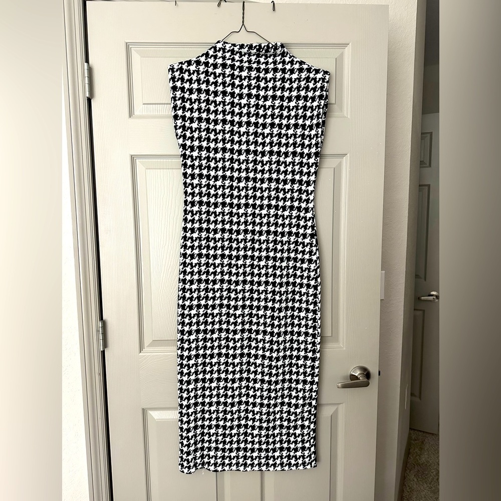 Black and white midi dress